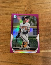 Leandro Arias 2023 1st Bowman Chrome Prosp Fuchsia Refractor /199 Rookie NRMT+