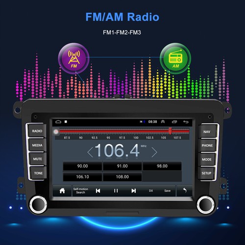 7" 2Din Autoradio Android 13.0 GPS Navi BT WIFI Für VW GOLF V Touran Caddy Polo - Bild 5 von 12