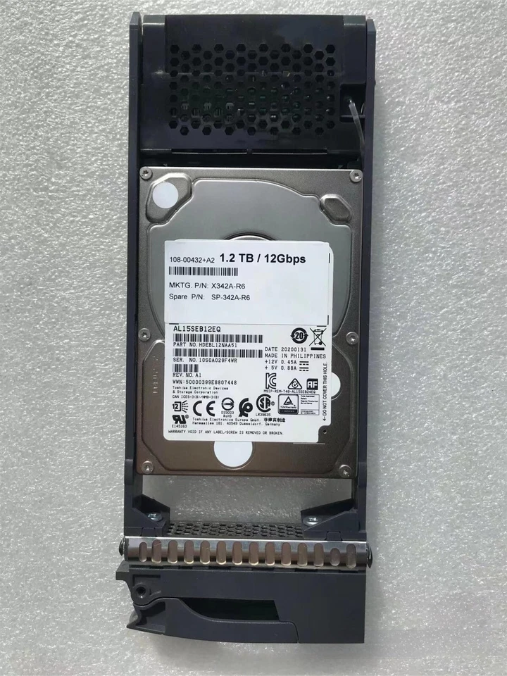 NetApp X342A-R6 SP-342A-R6 hard disk 1.2TB 10K SAS 1.2T 2.5" ds224c - Image 2 of 3