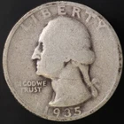 1935 D WASHINGTON QUARTER / FRESH FROM AN ORIGINAL COLLECTION-LOT-AA 7926