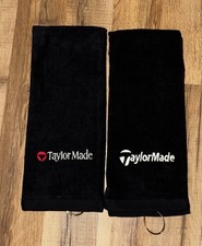 TaylorMade Embroidered Golf Towel Set 16x26 Black