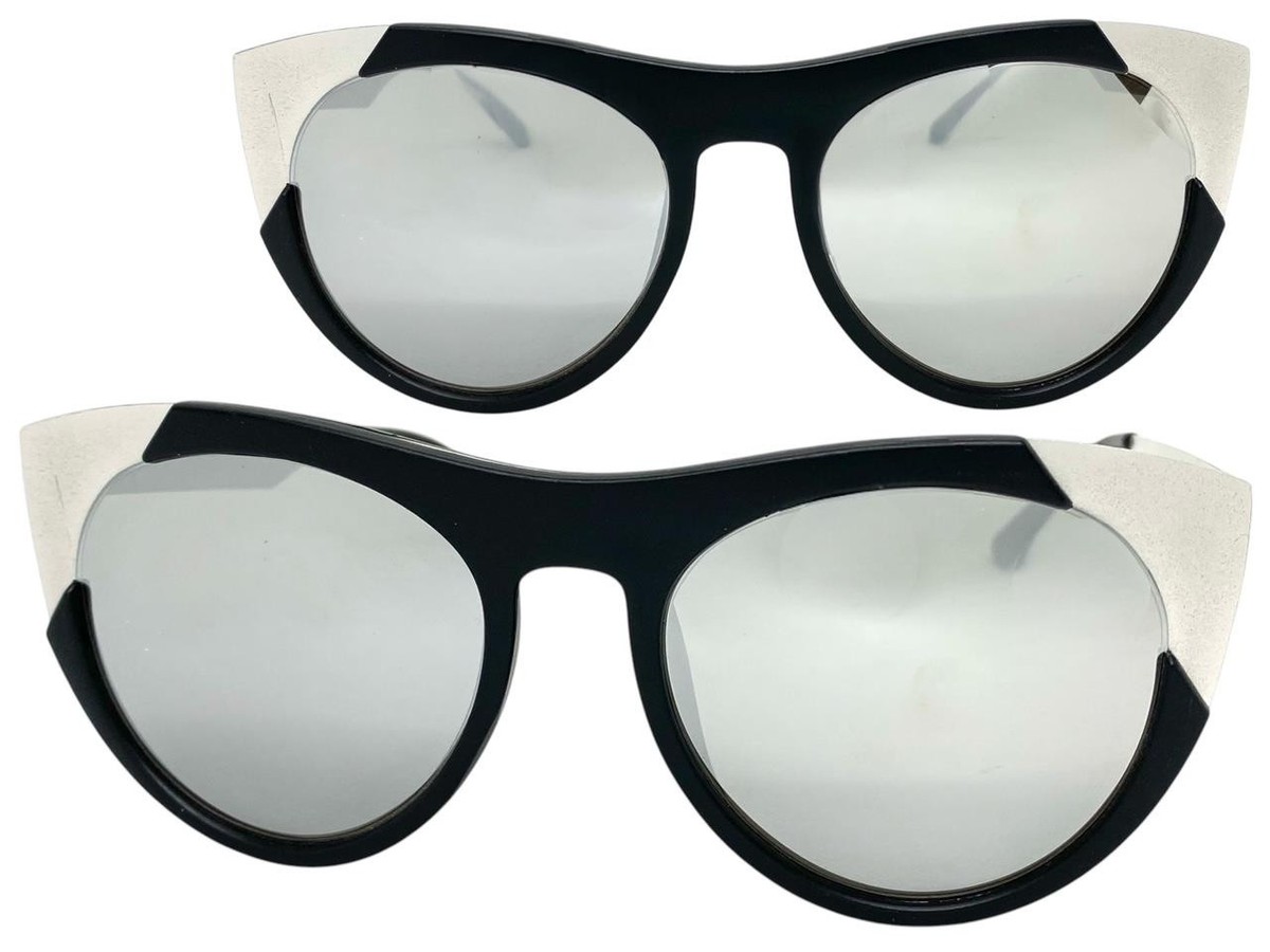 EXAGGERATED Vintage Retro Funky Hippie SUNGLASSES Unique Black
