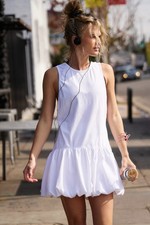 Free People FP Movement Hot Shot Bubble Set Dress Shorts Women's Large White NWT