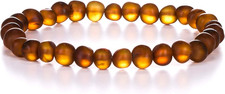 Natural Baltic Amber Bracelet for Adults Women/Men - Hand made From Raw-Unpoli