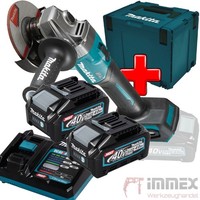 Makita Akku-Winkelschleifer 40V GA008GM201 + 2X4,0Ah Akkus + Lader In Makpac