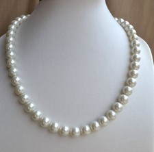 Milacolato Sterling Silver Pearl Neckless Girls Women 10mm New