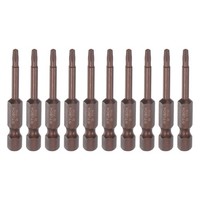 "10Stk T10 Torx Bit 1/4\" Sechskantschaft 2\" Sicherheit Stern Schraubendreher,Rot"