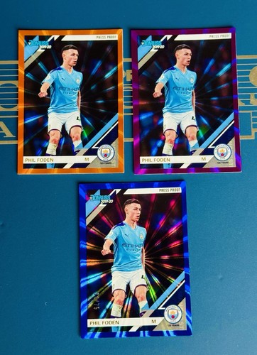 Phil Foden [Donruss Premier League Press Proof Blue Laser] #101 2019 Panini Chronicles card