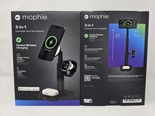 MOPHIE 3-IN-1 EXTENDABLE MAGSAFE CHARGING STAND STATION BLACK 15W FAST DOCK NEW
