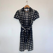 Suzi Chin for Maggie Boutique Graphic B/W Tea Dress, Size: 12