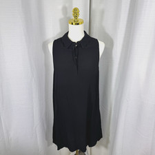 Reformation Black Sleeveless Collared Mini Dress Made In USA Womens Sz 6
