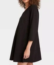 The Nines By Hatch Maternity Dress Womens X Large Black Ponte Knit Minimalist