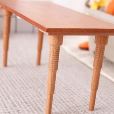 Natural Miniature Dining Table Model Figure For 1/12 Doll House Scene