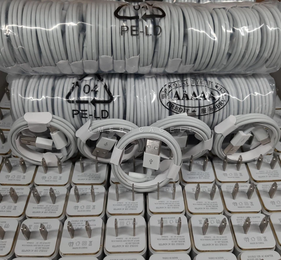 100 Pcs USB Type-C Cable 3ft & Dual Fast Charger Charging Kits For Android - Image 2 of 4