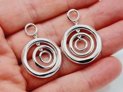 Links of London 20/20 Kreise Ohrringe Sterling Silber Neu bewegt