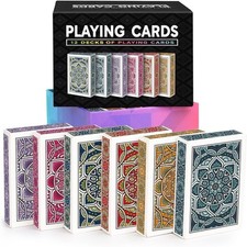Lot de 12 cartes à jouer, jeux de cartes, jeu de poker 12 pack coloré 