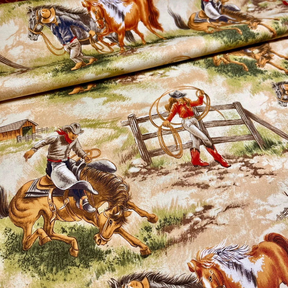 Tela de vaquero Ride 'Em de Fabri-Quilt #8680 1,25 yardas 100 % algodón Foto 3 de 4