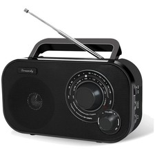 Compact AM/FM Radio - Battery or AC Powered with Loud Sound, Ideal for Outdoors
