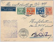 BUTTERFLIES - NETHERLANDS Dutch indies - TWO WAY COVER muller # 258 / # 107 1937