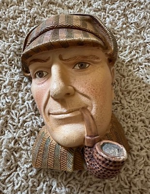 Vintage Legend Products Chalkware Sherlock Holmes Head - So Fun!