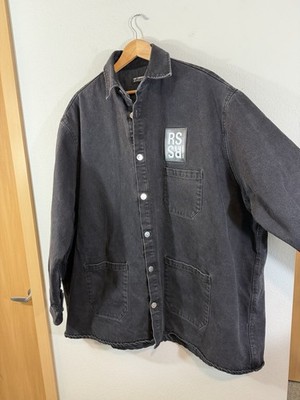 RAF SIMONS Big Fit Padded Denim Shirt AW20/21 Size M Washed Black