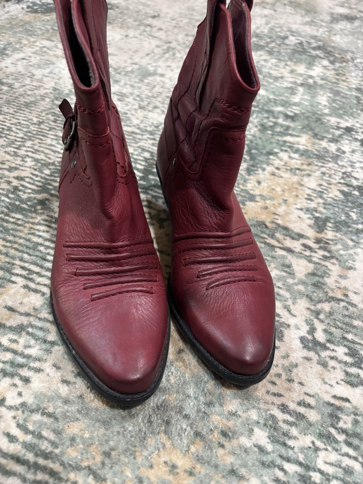 FRANCO SARTO RED Leather Boots  Women's  SIZE 8.5M