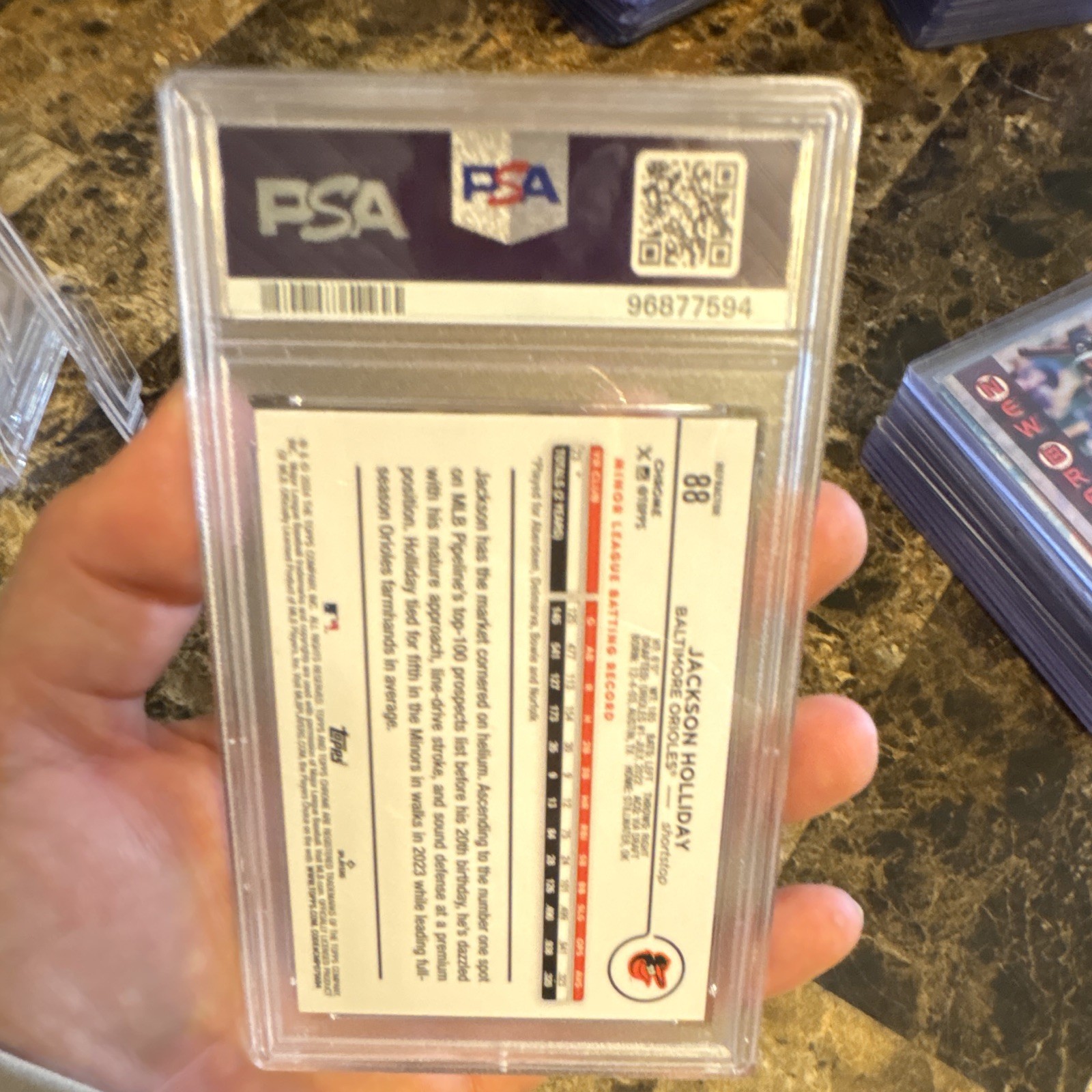 Topps 2024 Chrome Jackson Holliday Baltimore Orioles #88 Refractor RC PSA 9 Mint view 2