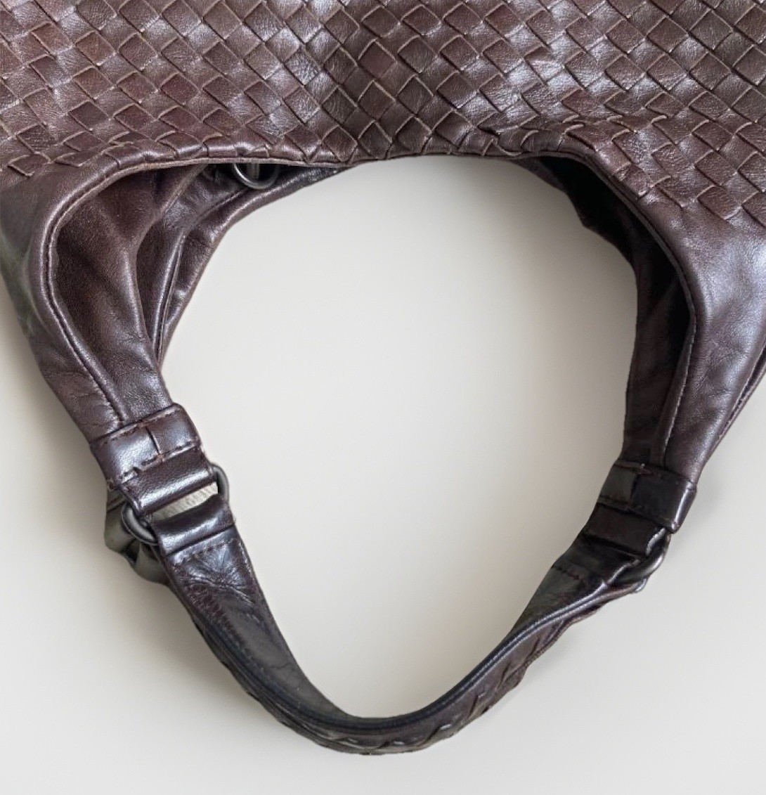 BOTTEGA VENETA Intrecciato Leather Hobo Bag Brown Shoulder Bag Auth thumbnail 10