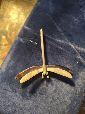 Rare Dragonfly Pin Sterling Silver Stamped &  Makers Mark