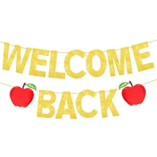 KatchOn, Glitter Welcome Back To School Banner - 10 Feet | Apples Welcome Bac...