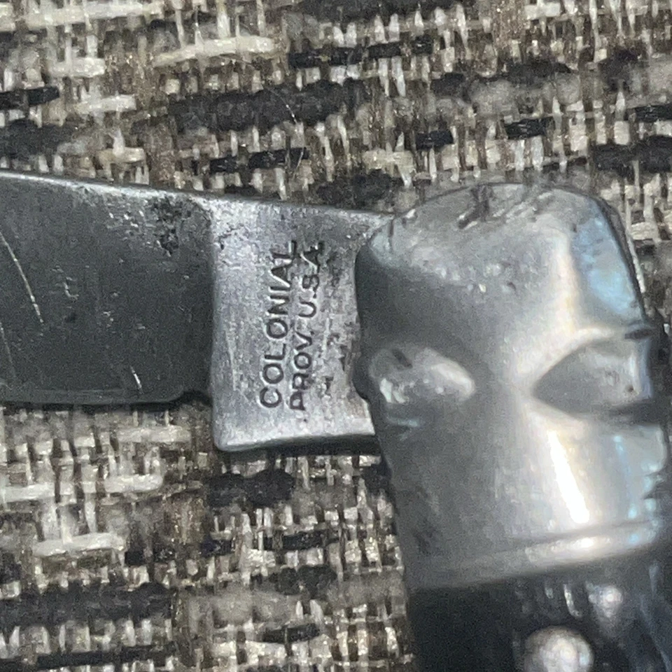 Cuchillo Plegable Vintage Colonial PROV.USA Stiletto Asas Negras Foto 3 de 4