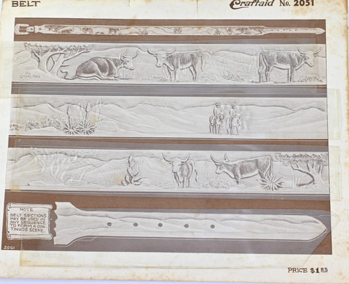 Craftaid 2051 Belt Pattern Al Stohlman Leather Tooling Tracing Set