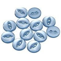 12 StüCk Hellblaue Runde NäHknöPfe 11,5Mm Harz 2-Loch Fischauge Bastelknopf