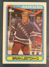 BRIAN LEETCH Hockey Card Hall of Fame Member TOPPS 1990