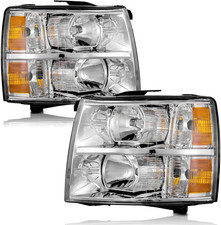 Headlights Pair for 2007-2013 Chevy Silverado 1500 2007-2014 Silverado 2500HD