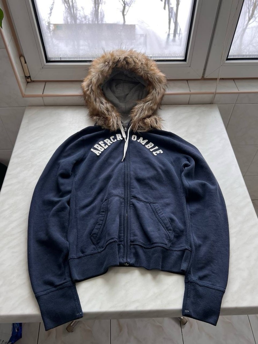 ✨希少✨【Abercrombie＆Fitbh】アバクロ y2kファージャケットL Abercrombie Fitch Fur Fuzzy Full Zip Hoodie Y2K LGB Hype Style
