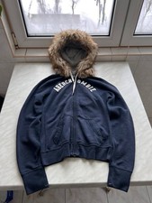 Abercrombie Fitch Fur Fuzzy Full Zip Hoodie Y2K LGB Hype Style Woman s Size L