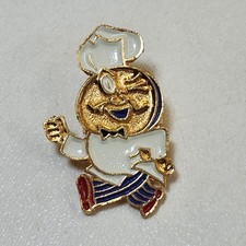 McDonald's Speedee Bolo Tie Clasp Clip Enamel Gold Face 1980s Staff Crew Uniform