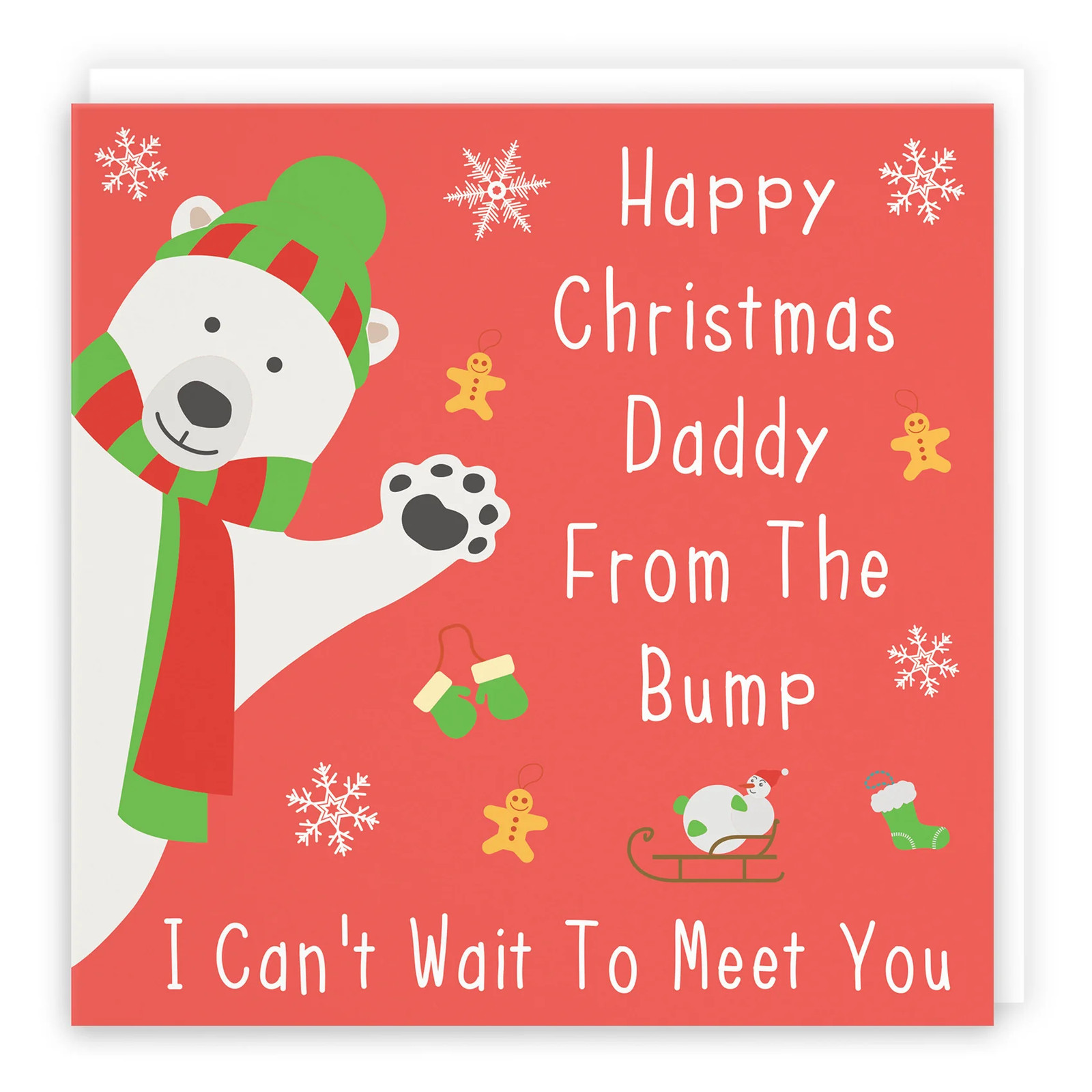 Daddy From The Bump Christmas Card Iconic For Dad To Be