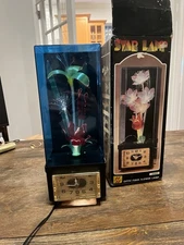Vintage Star Lamp Fiber Optic Flower Lamp Clock Joel Sheng Taiwan OG Box
