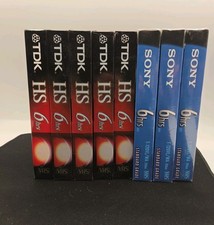 Sony TDK Blank VHS Tapes Lot Of 8 New Sealed T-120 6hrs Recording Video