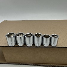 Craftsman 3/8" Drive Socket Set Metric Shallow 6pt CMMT 14m-19mm EUC 6 Piece