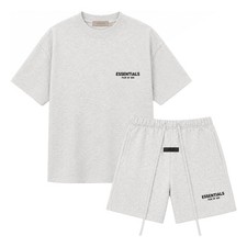 Fear of God Essentials Tee 'Light Oatmeal' T-Shirt Sweatshort Set