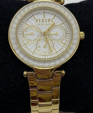  Versace Versus 30m Water Resistant All Steel Glass Bezel Chrono Women's Watch
