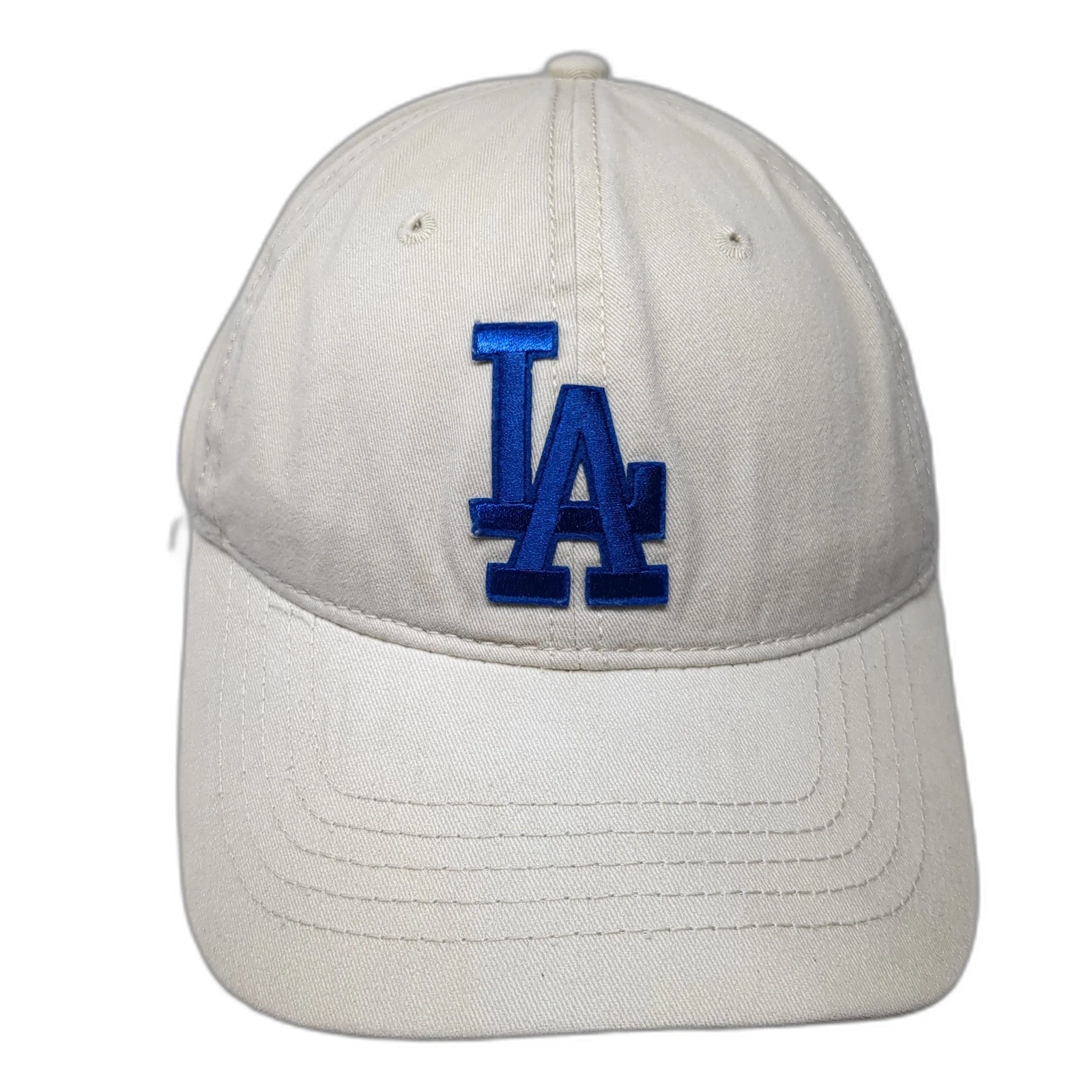 LA Slideback Hat Beige One Size Adjustable Embroidered Vent Holes