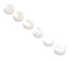 TK-0997-055 (6) Inline Oval White Pearloid Tuner Buttons For Gotoh Guitar Keys