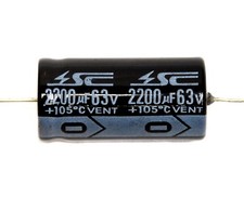 10pc Electrolytic Capacitor GHA 2200uF 63V 105  2000hrs  18x36mm Axial RoHS SC