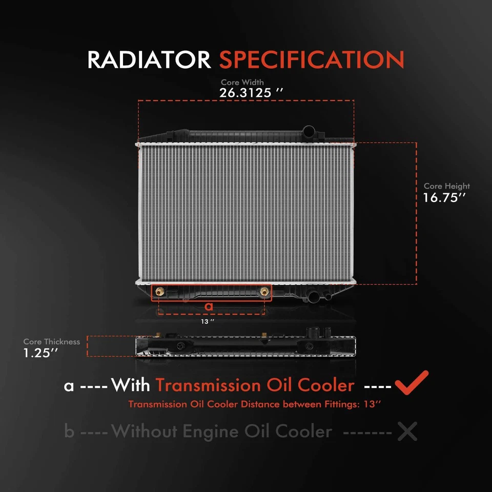 Комплект из 2 радиаторов и одного вентилятора охлаждения для Mercedes-Benz 420SEL 560SEL - Изображение 3 из 4