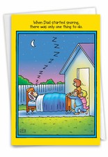 1 Funny Blank All Occasions Greeting Card - Dad Snoring - Envelope, US-Made
