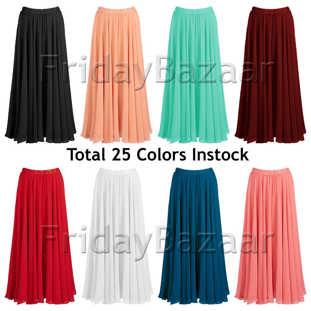 Chiffon maxi circle skirt, Summer chiffon skirt 3387 Chiffon maxi circle skirt, Summer chiffon skirt 3387